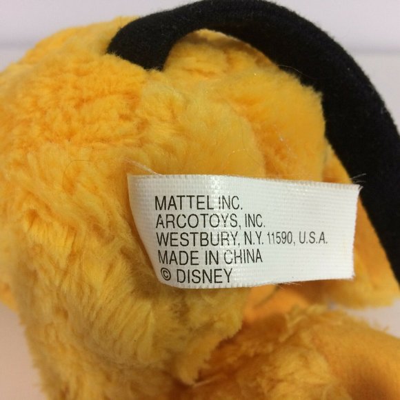 Disney Mattel Pluto Dog 10" Plush w/ Green Collar Tag Stuffed Animal Toy Sitting - Picture 8 of 10